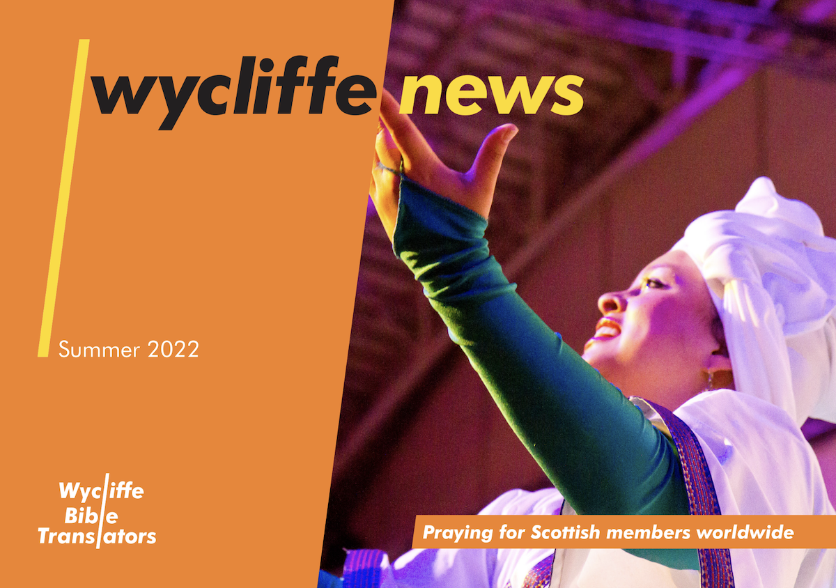 Image of the front cover of a recent Wycliffe News Scotland magazine