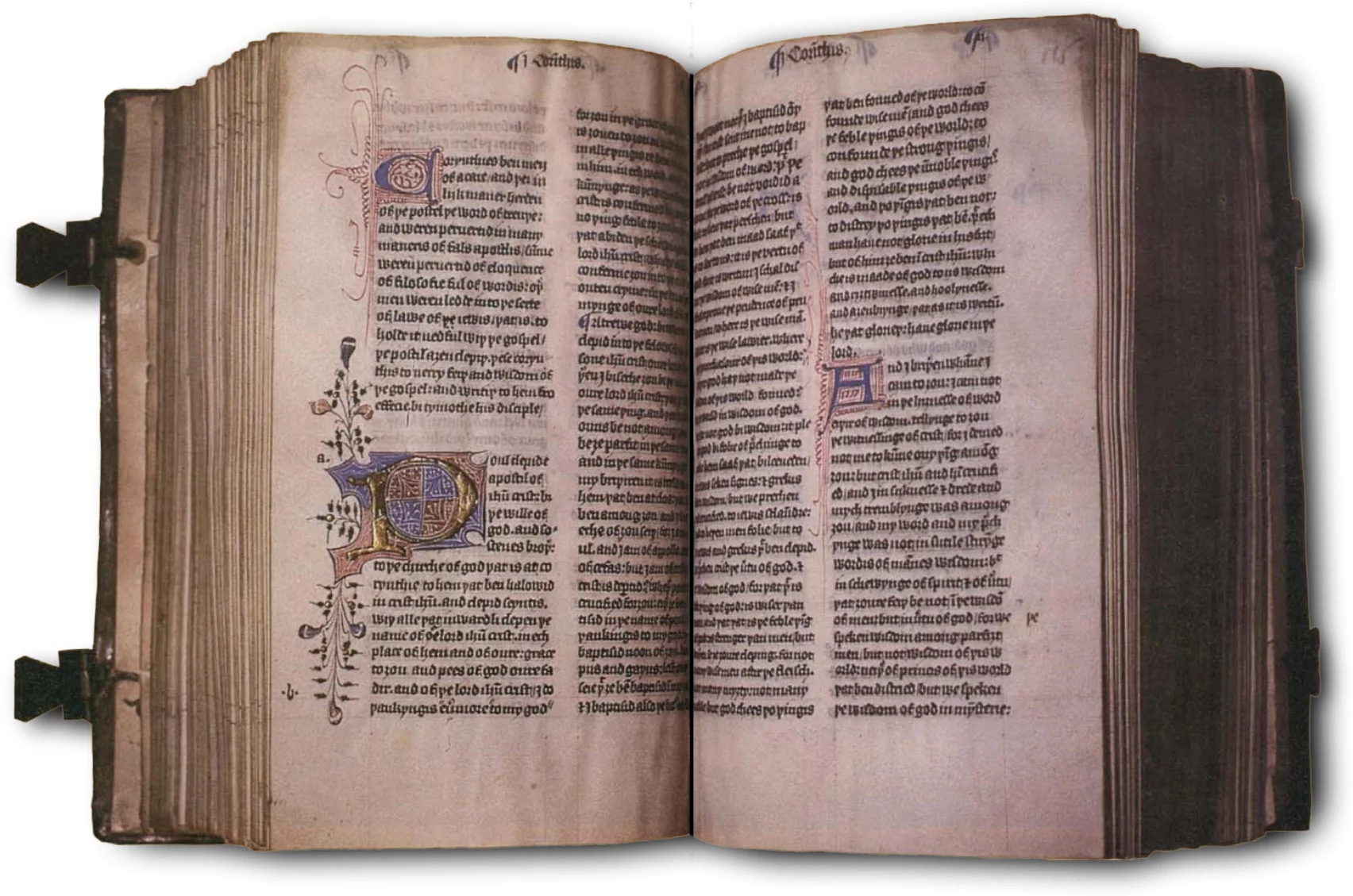 Image of a Wycliffe Bible open at 2 Corinthians