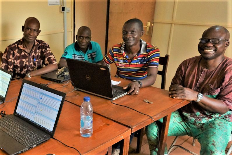 Image of the Bhogoto translation team at work in the Central African Republic