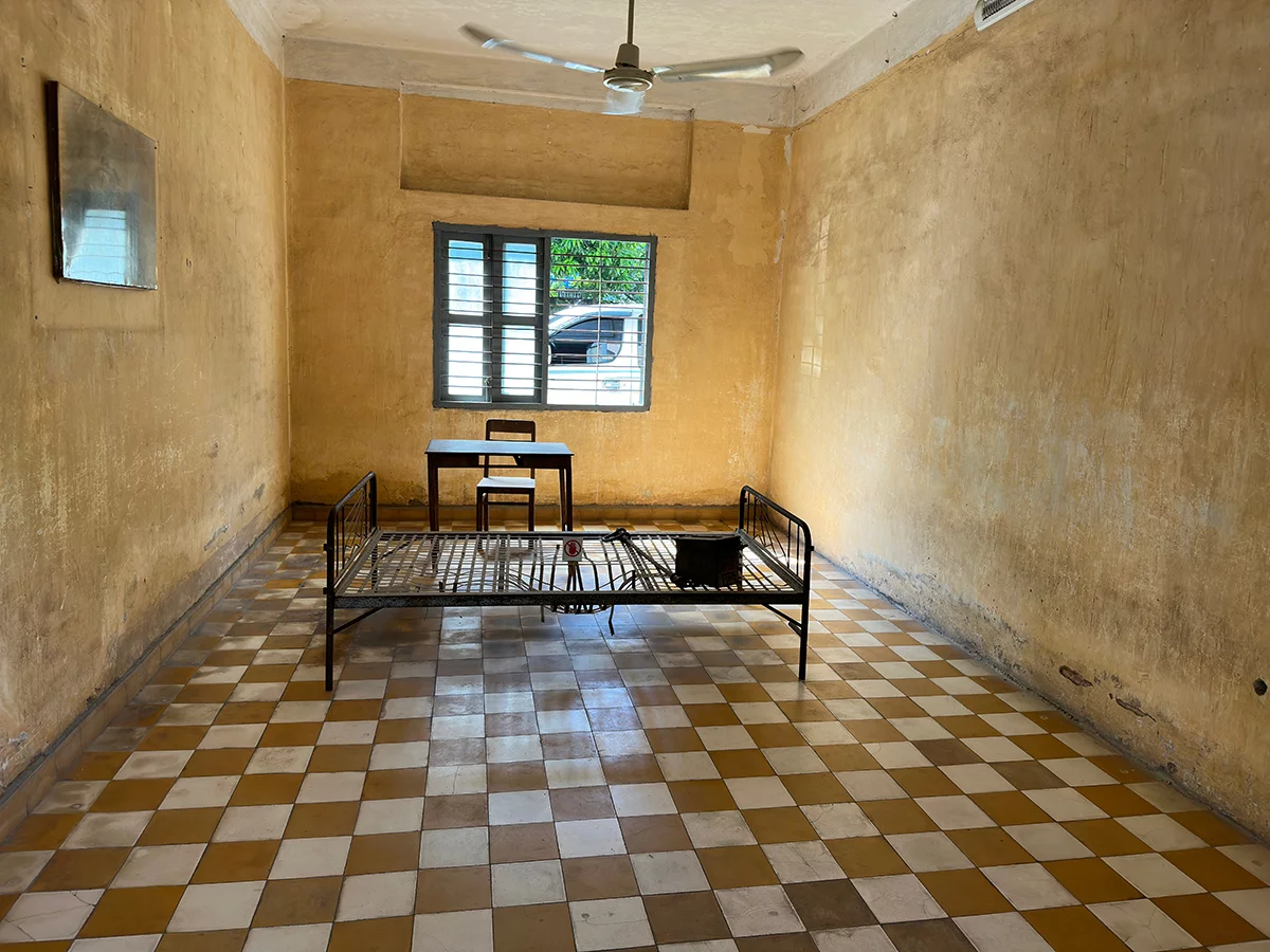 Image of a room used by the Khmer Rouge to torture prisoners, now part of the Genocide museum in Phnom Penh