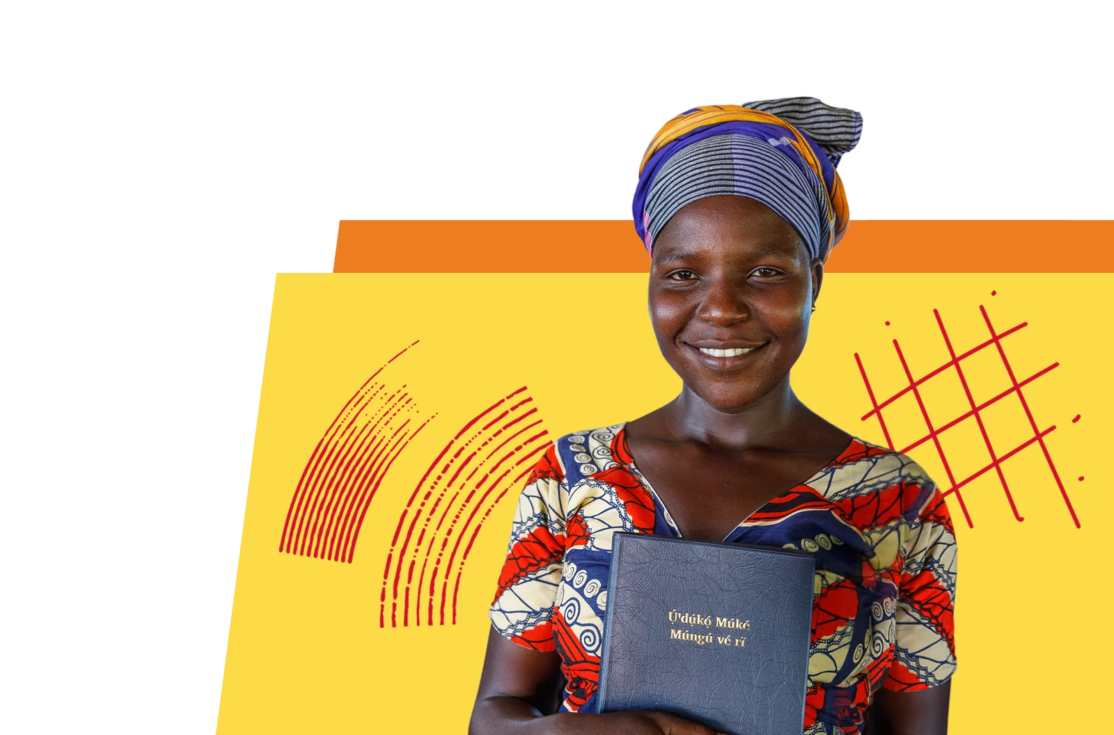 Image of a woman in Uganda with her newly launched New Testament