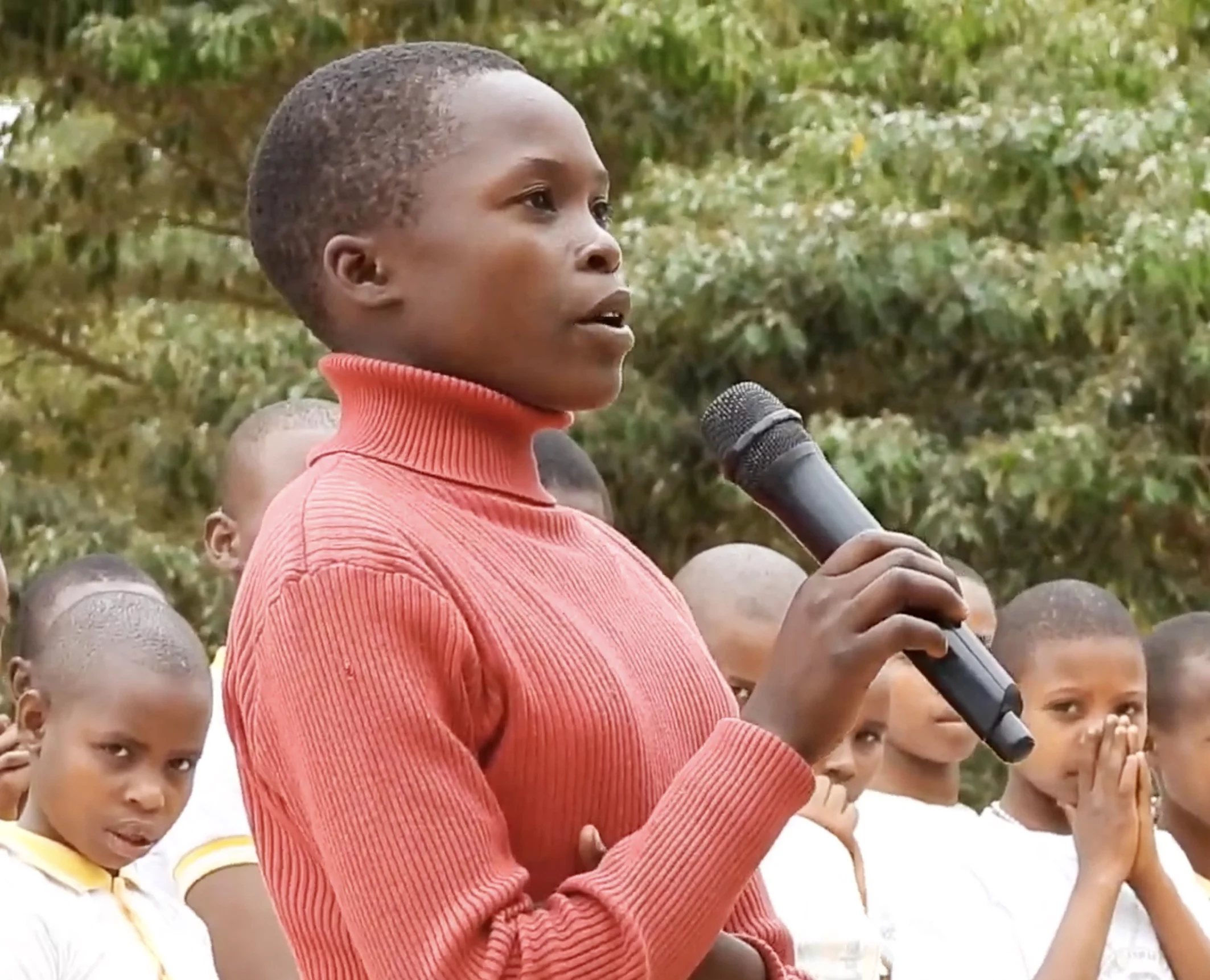 Image of a girl recites the story of the Prodigal Son at the launch event